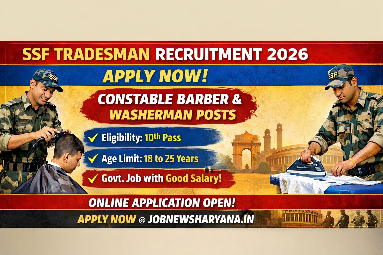 SSF Tradesman Recruitment 2026