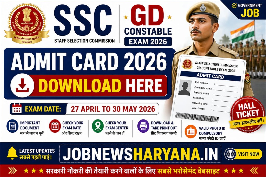 SSC GD Constable Admit Card 2026